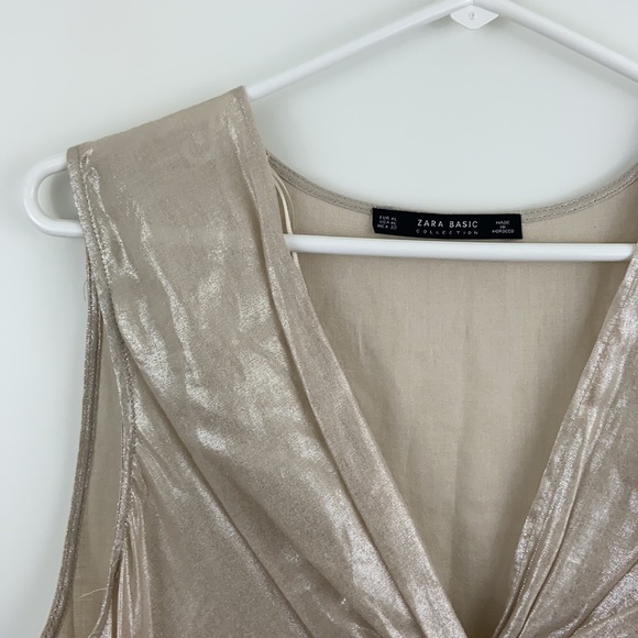 Zara Basic Metallic Front Knot Top - Picture 7 of 10